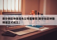 新华网区块链龙头公司是哪家[新华社区块链频道正式成立]