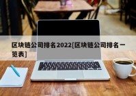 区块链公司排名2022[区块链公司排名一览表]